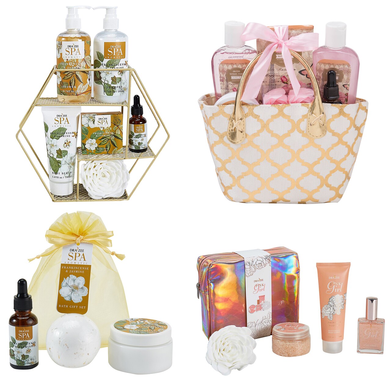 Draizee Bath Gift Set 20 Pcs Scented British Rose Princess Flower Frankincense